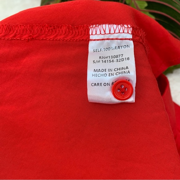 Leshop Red Button Front Fit & Flare Shirt Dress - Picture 9 of 9